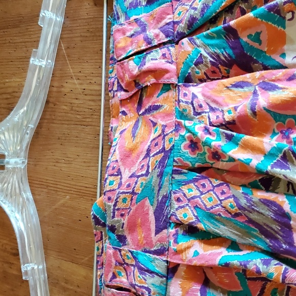 80s vintage sz 12 rayon skirt - Picture 2 of 10